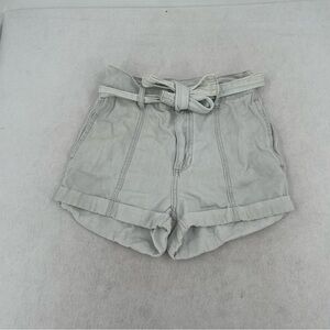 BILLABONG Women’s denim White Paper Bag cuffed jean Shorts size: 25